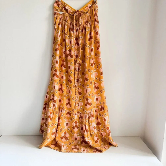 Aerie Southwetsern Summer Boho Maxi  Linen Blend Dress L - Picture 6 of 7